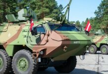 Auch Litauen will das Patria 6x6 CAVS beschaffen, hier das erste in Lettland produzierte Fahrzeug.
