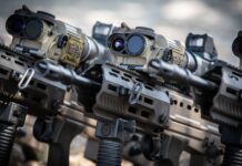 Das Qioptiq Talon Visier auf dem SA80A3 Gewehr.