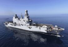 Das neue katarische Docklandungsschiff Al Fulk während der Seeerprobung. (Foto: Fincantieri)