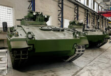 Marder 1A3 Schützenpanzer während der Überholung für die Ukraine.