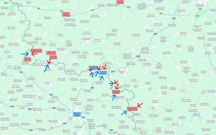 Entlang der Grenze zu den russischen Oblasten Kursk und Belgorod kommt es im Ukrainekrieg weiterhin zu Gefechten teils auf russischem, teils auf ukrainischem Territorium.