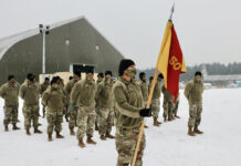 Auch Angehörige der amerikanischen Nationalgarde als Teil der Operation Atlantic Resolve zur US-Truppenstärke in Europa bei.
