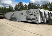 Außenansicht der neuen Ausbildungsanlage für den Schützenpanzer Puma.
