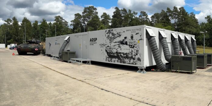 Außenansicht der neuen Ausbildungsanlage für den Schützenpanzer Puma.