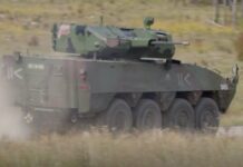 Der neue Turm Mangart 30 von Valhalla auf der Patria 8x8 AMV-Plattform.