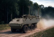 Darstellung des künftigen Spähfahrzeugs Luchs 2 auf Basis des Piranha V 6x6.