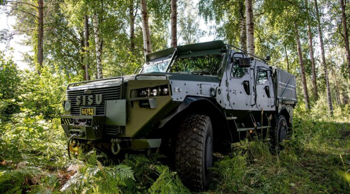 Das geschützte 4x4-Fahrzeug Sisu GTP.