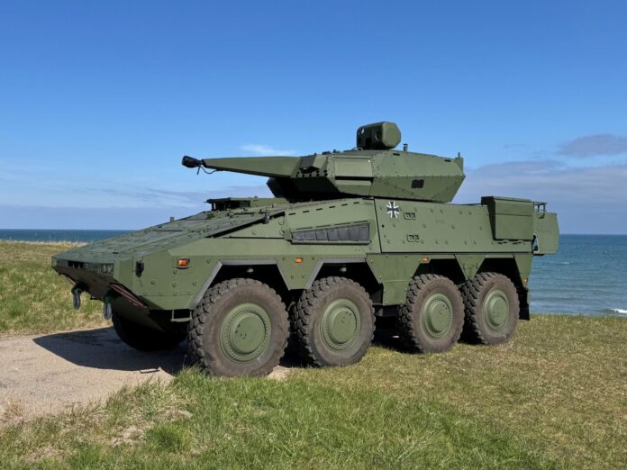 Auf der ILA 2026 zeigt Rheinmetall unter anderem den Skyranger 30 auf Boxer-Fahrgestell.