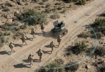 MODUS von Ondas ist ein mobiler und autonomer Schutz für die Kampftruppe. Das UGV begleitet Trupps, Gruppen oder Züge und agiert autonom bei Bedrohungen.