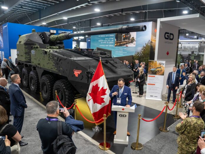 Vorstellung des 10x10-Artilleriesystems Grizzly auf der CANSEC 2026.