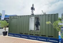 Auf der Eurosatory 2026 zeigt Rheinmetall den Containerized Missile Launcher für seine Loitering Munition FV-014.